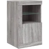 vidaXL Armoire latérale et lumières LED sonoma gris bois d'ingénierie