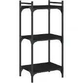 vidaXL Bibliothèque à 3 niveaux noir 40x30x86 cm bois d'ingénierie