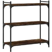 vidaXL Bibliothèque 3 niveaux chêne fumé 80x30x86 cm bois d'ingénierie