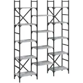 vidaXL Bibliothèque sonoma gris 127,5x28,5x172,5 cm bois d'ingénierie