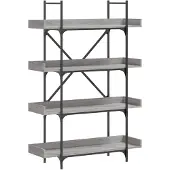vidaXL Bibliothèque à 4 niveaux sonoma gris 100x33x145,5 cm