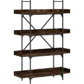 vidaXL Bibliothèque à 4 niveaux chêne fumé 100x33x145,5 cm