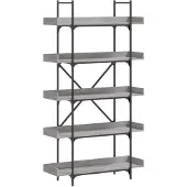 vidaXL Bibliothèque 5 niveaux sonoma gris 100x33x180,5 cm