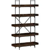 vidaXL Bibliothèque 5 niveaux chêne fumé 100x33x180,5 cm