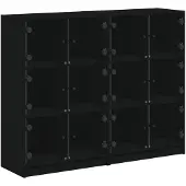 vidaXL Bibliothèque avec portes Noir 136x37x109 cm Bois composite