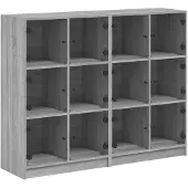 vidaXL Bibliothèque avec portes Gris Sonoma 136x37x109 cm Bois composite
