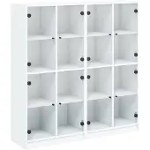 vidaXL Bibliothèque avec portes blanc 136x37x142 cm Bois composite