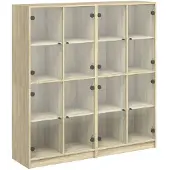 vidaXL Bibliothèque avec portes Chêne Sonoma 136x37x142cm Matériau dérivé du bois