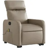 vidaXL Fauteuil de massage avec releveur Cappuccino-Brun Similicuir