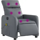 vidaXL Fauteuil de massage électrique gris similicuir