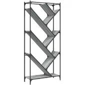 vidaXL Bibliothèque sonoma gris 79x30x180 cm bois ingénierie et métal