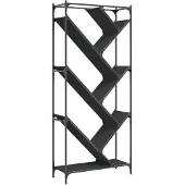 vidaXL Bibliothèque noir 79x30x180 cm bois d'ingénierie et métal