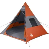 vidaXL Tipi tente de camping 7 personnes orange imperméable