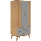 vidaXL Armoire OLDEN Gris Marron 76,5x53x172cm Pin massif