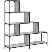 vidaXL Bibliothèque à 4 niveaux sonoma gris bois d'ingénierie