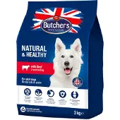 Butcher's Natural&amp;Healthy croquettes pour chiens avec du boeuf 6 kg (2 x 3 kg)