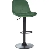 Beliani Lot de 2 tabourets de bar pivotants, revêtement en velours vert émeraude, piètement en acier avec repose-pieds, design moderne