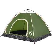 vidaXL Tente de camping 3 personnes Vert Quick Release