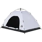 vidaXL Tente de camping 4 personnes Blanc Tissu occultant Quick Release