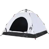 vidaXL Tente de camping 3 personnes Blanc Tissu occultant Quick Release