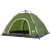 vidaXL Tente de camping 4 personnes Vert Quick Release