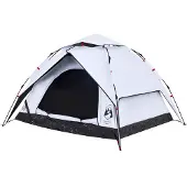 vidaXL Tente de camping dôme 3 personnes Blanc Obscurci Quick Release