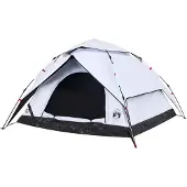 vidaXL Tente de camping dôme 5 personnes Blanc Obscurci Quick Release