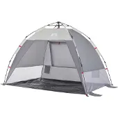vidaXL Tente de plage 2 personnes Gris Quick Release Imperméable à l'eau