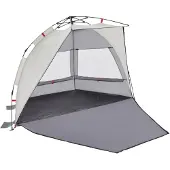 vidaXL Tente de plage 2 personnes Gris Quick Release Imperméable à l'eau