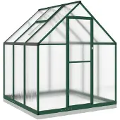 vidaXL Serre avec cadre de fondation vert 169x169x202 cm Aluminimum