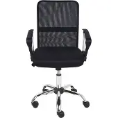 Beliani Chaise de bureau en tissu noir, siège pivotant et réglable pour ordinateur, style moderne, bureau, salle de travail