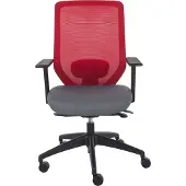 Beliani Chaise de bureau en tissu rouge avec assise et dossier réglables pour ordinateur bureau de style moderne