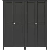 Ebuy24 Tromsø armoire de rangement 4 portes couleur café.