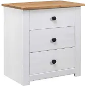vidaXL Table de chevet Blanc 46x40x57 cm Pin Gamme Panama