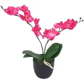 vidaXL Plante artificielle avec pot Orchidée 30 cm Rouge