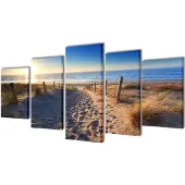 vidaXL Set de toiles murales imprimées Plage de sable 200 x 100 cm