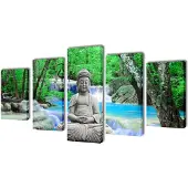 vidaXL Set de toiles murales imprimées Bouddha 200 x 100 cm
