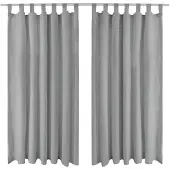 vidaXL Rideau occultant avec boucles 2 pcs 140 x 225 cm Gris