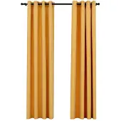 vidaXL Rideaux occultants Aspect lin à œillets 2 pcs Jaune 140x225 cm