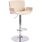 vidaXL Tabouret de bar Crème Similicuir