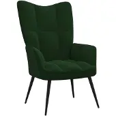 vidaXL Chaise de relaxation Vert foncé Velours