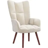 vidaXL Fauteuil relax blanc crème velours