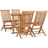 vidaXL Ensemble de jardin 5 pièces pliable en teck massif