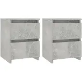 vidaXL Tables de chevet 2 pcs Gris béton 30x30x40 cm Bois d’ingénierie