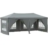vidaXL Tente de réception pliante avec parois latérales anthracite 3x6 m