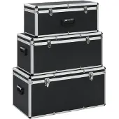 vidaXL Valises de rangement 3 pcs. noir aluminium