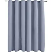 vidaXL Rideau occultant avec anneaux en métal Gris 290x245 cm