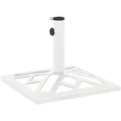 vidaXL Pied de parasol blanc 44x44x31 cm Fonte