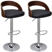 vidaXL Tabouret de bar 2 pcs. en bois courbé