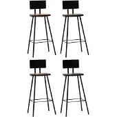 vidaXL Tabouret de bar 4 pcs. Vieux bois massif